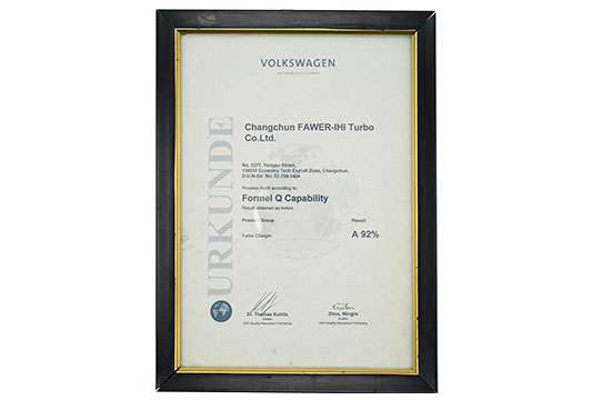 Volkswagen of Germany Class A Supplier Certification